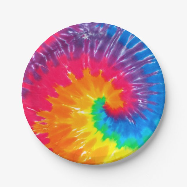 Prato De Papel Design Psychedelic Tie Dye (Frente)