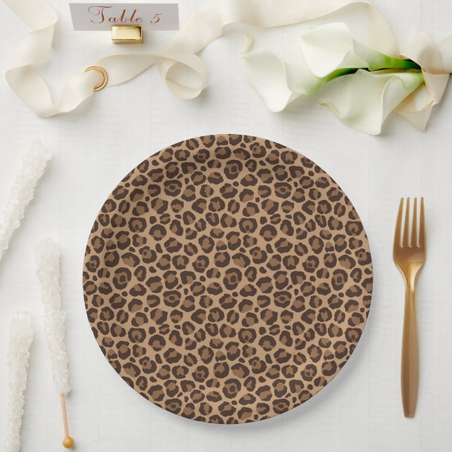 Prato De Papel Design Série Leopardo Clássico 12   (Casamento)