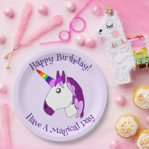 Prato De Papel Design Unicorn personalizado