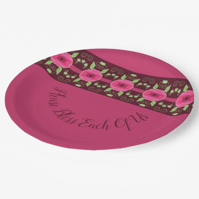 Prato De Papel Designer Floral Artístico (Inclinado)