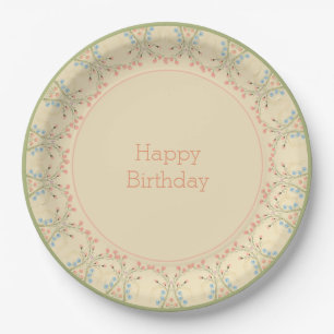 Prato De Papel Designer Floral Pastel Elegante