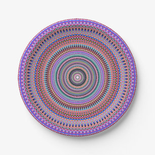 Prato De Papel designs de mandala coloridas