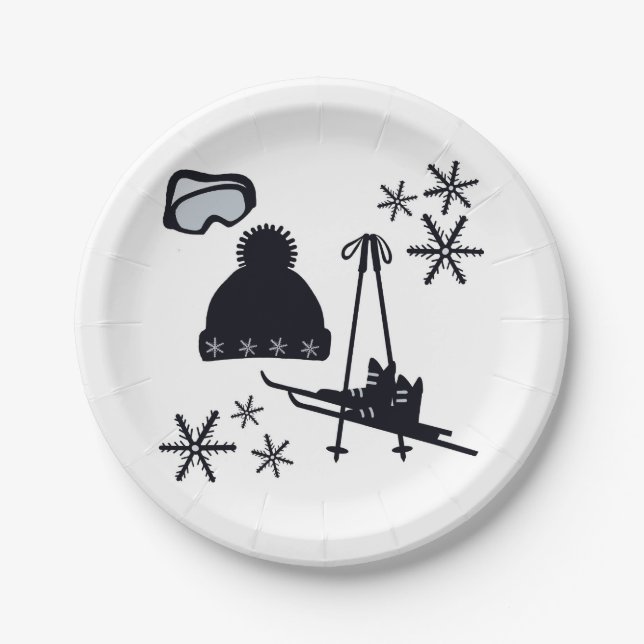Prato De Papel Designs de neve de diferentes itens (Frente)
