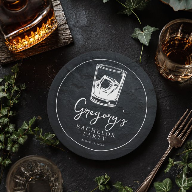 Prato De Papel Despedida de solteiro moderna e elegante (Criador carregado)