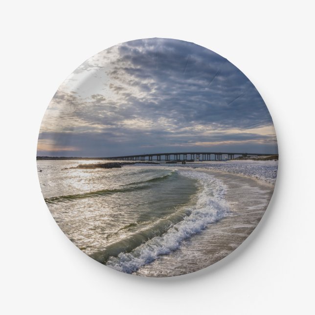 Prato De Papel Destin Florida Evening Waves Paper Plates (Frente)