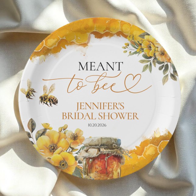 Prato De Papel Destinado a Ser | Chá de Noiva Floral em Aquarela (Criador carregado)