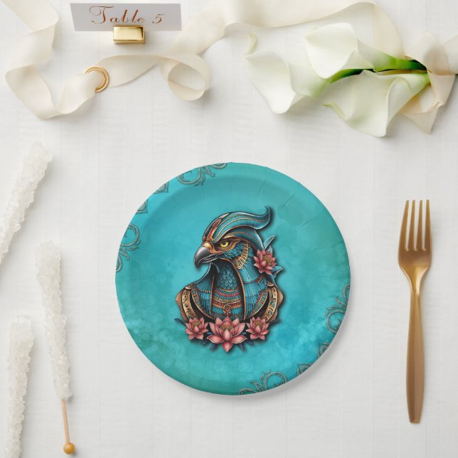 Prato De Papel Deus do Falcão Egípcio. (Casamento)