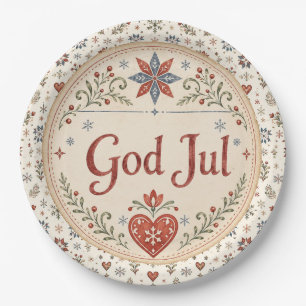 Prato De Papel Deus Jul nórdico   Natal norueguês