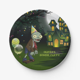 Prato De Papel Dia das Bruxas de Aniversário do Zombie Party