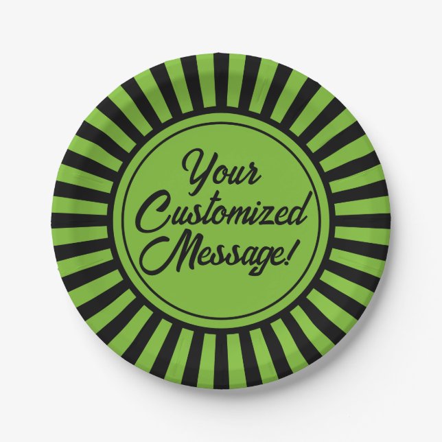 Prato De Papel Dia das Bruxas de Greve Negra Verde (Frente)