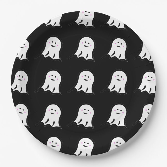 Prato De Papel Dia das Bruxas Fantasmas (Frente)