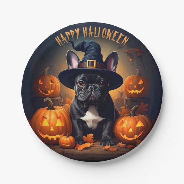 Prato De Papel Dia das Bruxas Francesas (Frente)