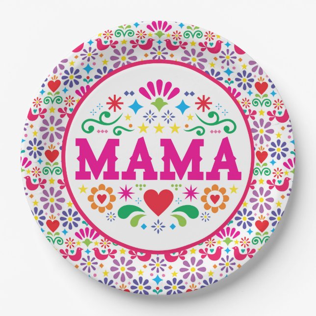 Prato De Papel Dia das Mães da Mamãe  (Frente)