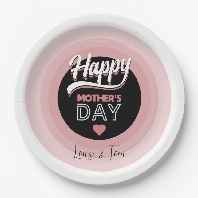 Prato De Papel Dia de as mães Feliz (Frente)