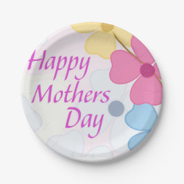 Prato De Papel Dia de as mães Feliz