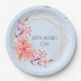 Prato De Papel Dia de as mães Floral Twin Mãe