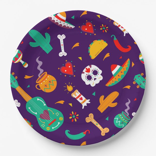 Prato De Papel Dia De Los Muertos (Frente)