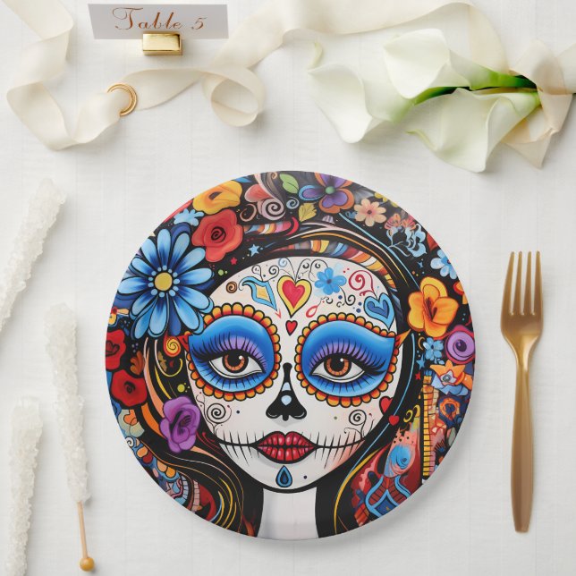 Prato De Papel Dia de Muertos ☠️ La Calavera Catrina (Casamento)
