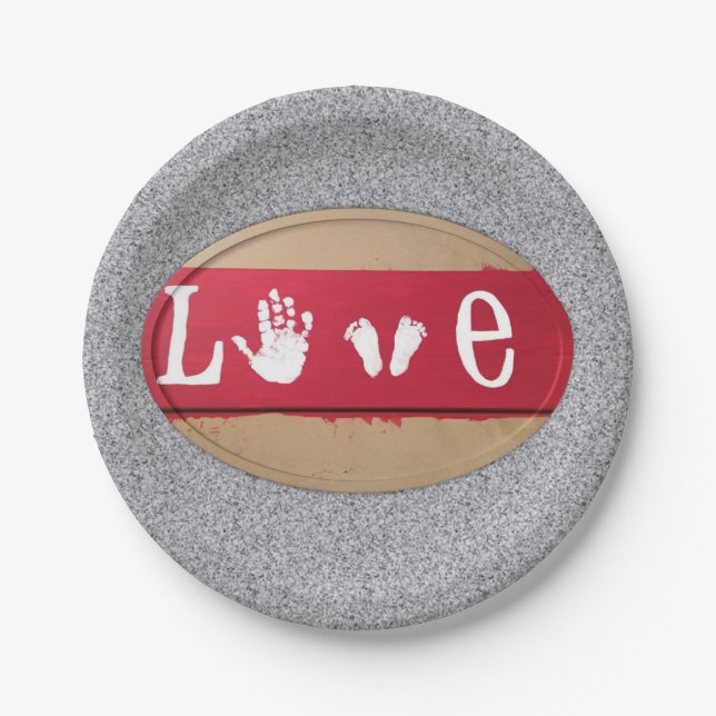 Prato De Papel Dia de os namorados de placas de papel (Frente)