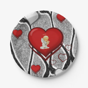 Prato De Papel Dia de os namorados de placas de papel, Angel