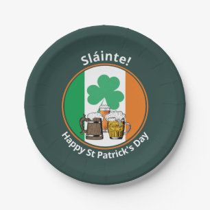 Prato De Papel Dia de São Patrício Irish Flag