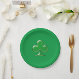 Prato De Papel Dia de São Patrício Trevo Verde Irlandês