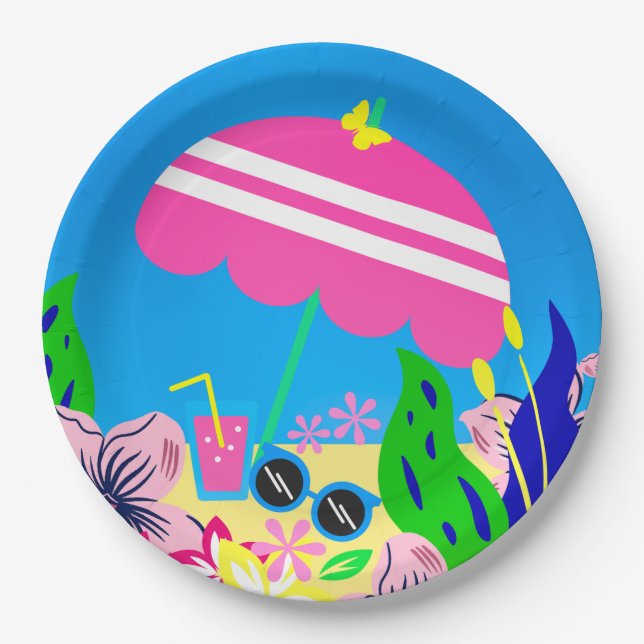 Prato De Papel Dia de Verão (Frente)