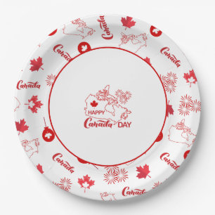 Prato De Papel Dia do Canadá