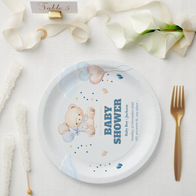 PRATO DE PAPEL DIA DO CHÁ DE BEBÊ PERSONALIZADO  (Casamento)