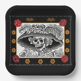 Prato De Papel Dia do Papel Morto - José Guadalupe Posada