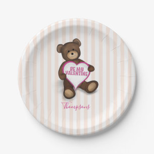 Prato De Papel Dia dos Namorados Aquarela Urso Teddy Moderno Rúst