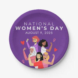 Prato De Papel Dia Nacional da Mulher