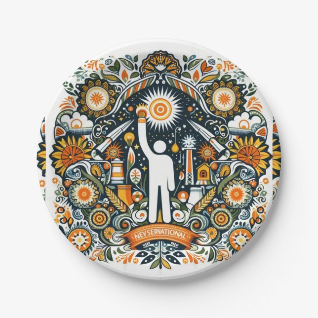 Prato De Papel Dia Nacional de Conservação da Energia (Frente)