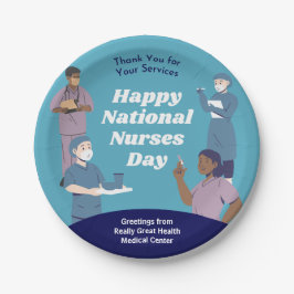 Prato De Papel Dia Nacional de Enfermeiros Personalizável