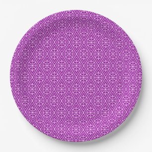 Prato De Papel Diamantes do Damasco Medieval, ametista roxo