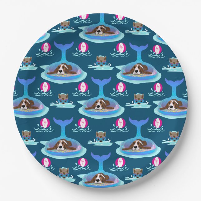 Prato De Papel Dias De Cachorro Do Verão (Frente)