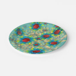 Prato De Papel Diferentes flores virtuais, pétalas azuladas sobre