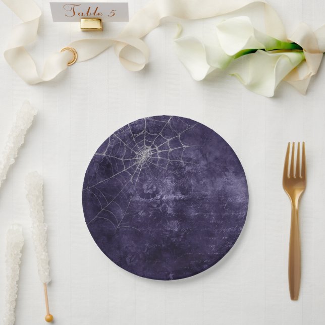 Prato De Papel Dificuldade na Web de prata gótica (Casamento)