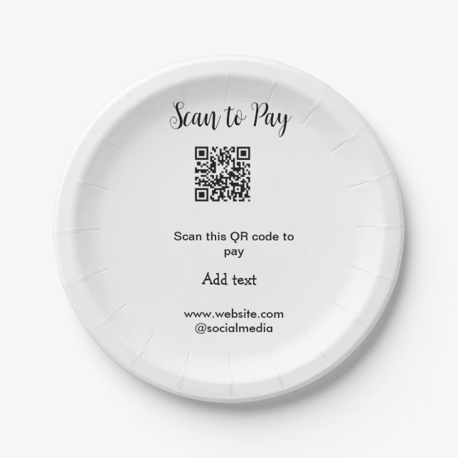 Prato De Papel Digitalizar para pagar digitalização código QR adi (Frente)