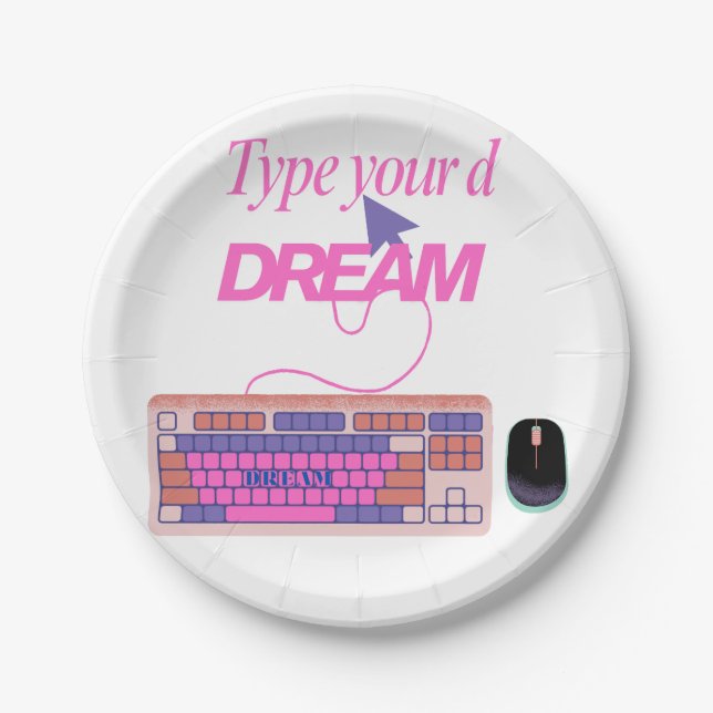 Prato De Papel Digitando meu futuro (Frente)