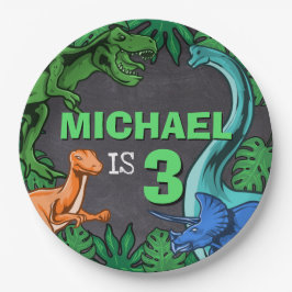 Prato De Papel Dinossaur Birthday Dino Trex Meninos Pré-Histórico