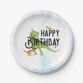 Prato De Papel Dinossaur Feliz Aniversário Placas