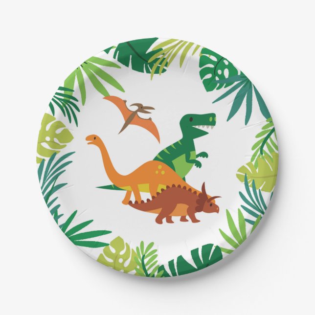 Prato De Papel Dinossaur Plates Boy (Frente)