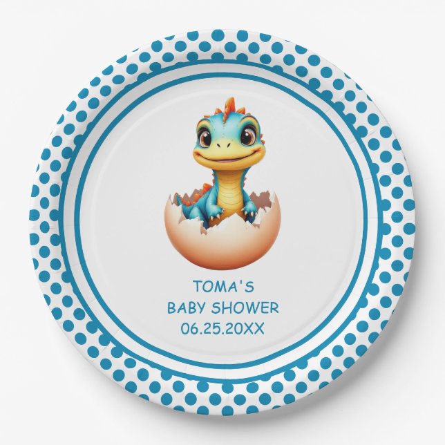 Prato De Papel Dinossauro do Ovo (Frente)