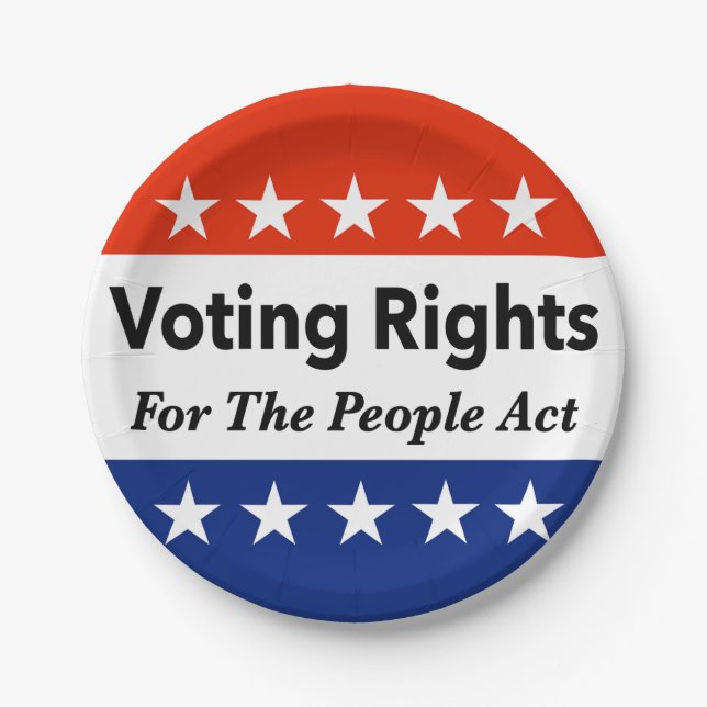 Prato De Papel Direitos De Voto Para A Lei Pessoas (Frente)