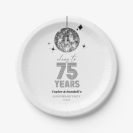 Prato De Papel Disco Anima 75 Anos Festa de Aniversário de Casame