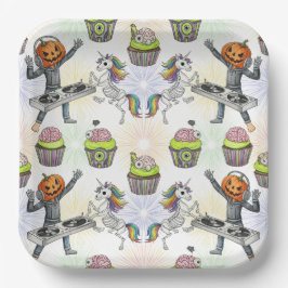 Prato De Papel Disco de Halloween, por Natasha Us