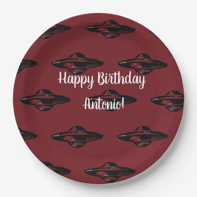 Prato De Papel disco voador OVNI (Frente)