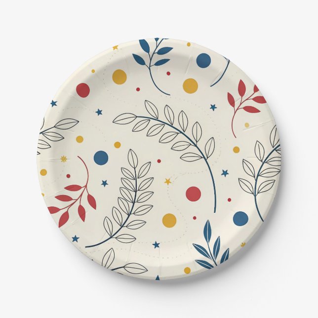 Prato De Papel Diseño floral (Frente)