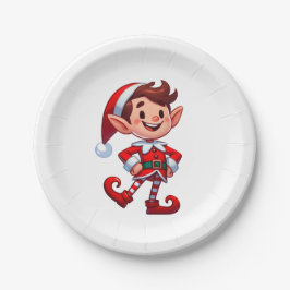 Prato De Papel Disposable plate with a picture of elf